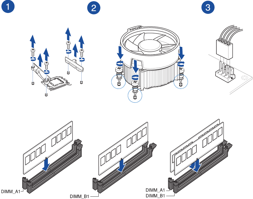 Install the CPU fan - Type 2