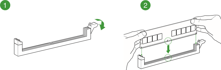 Installing a DIMM - Step 1