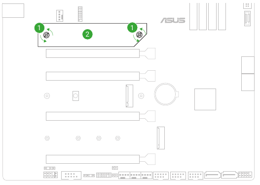 Installing an M.2 module to the M.2_1 / M.2_2 slot - Step 1