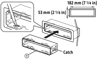 Mounting the unit in the dashboard - Step 1