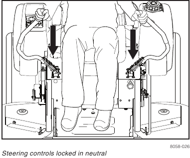 Moving the steering controls to neutral position