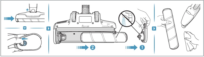 Maintenance - Cleaning the brush roll manually