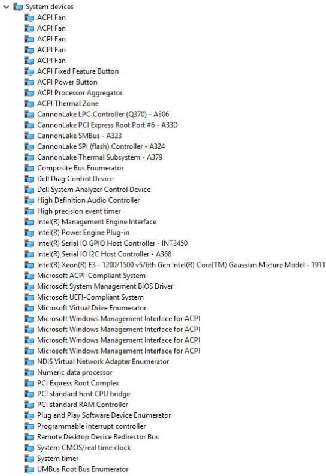 Software - Checking the System device drivers
