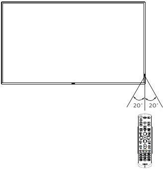 Operating range of the remote control