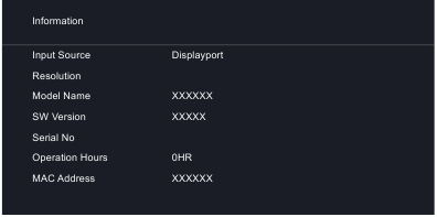 OSD Menu Overview - Monitor Information