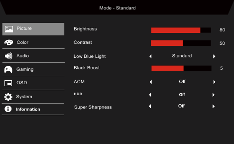 Adjusting the Picture