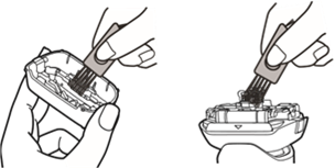 Cleaning with the cleaning brush