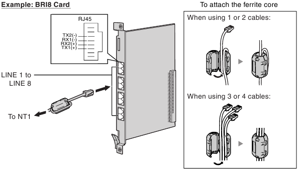 Installing the Trunk Cards - Example 2 - BRI8 Card