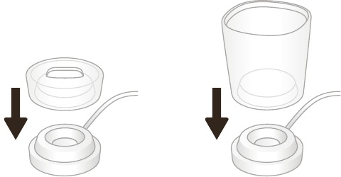 Charging on charger base - Step 1