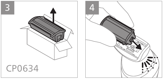 Replacing the cutting unit - Step 2