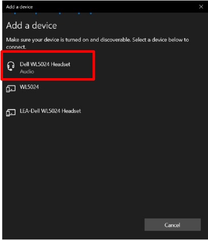 Connecting the headset - Step 2
