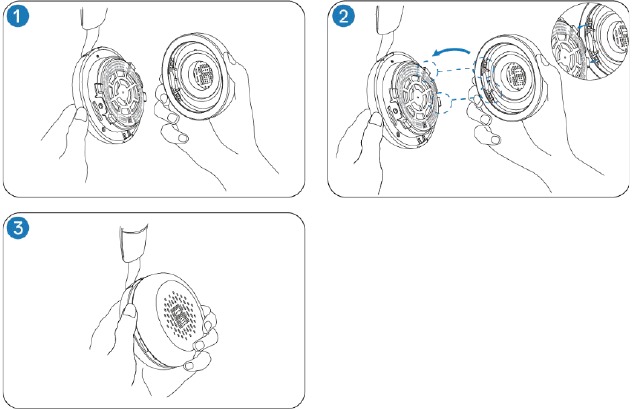 Replacing the ear cushions - Step 2 - Replacement
