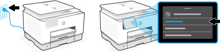 Power on and select language