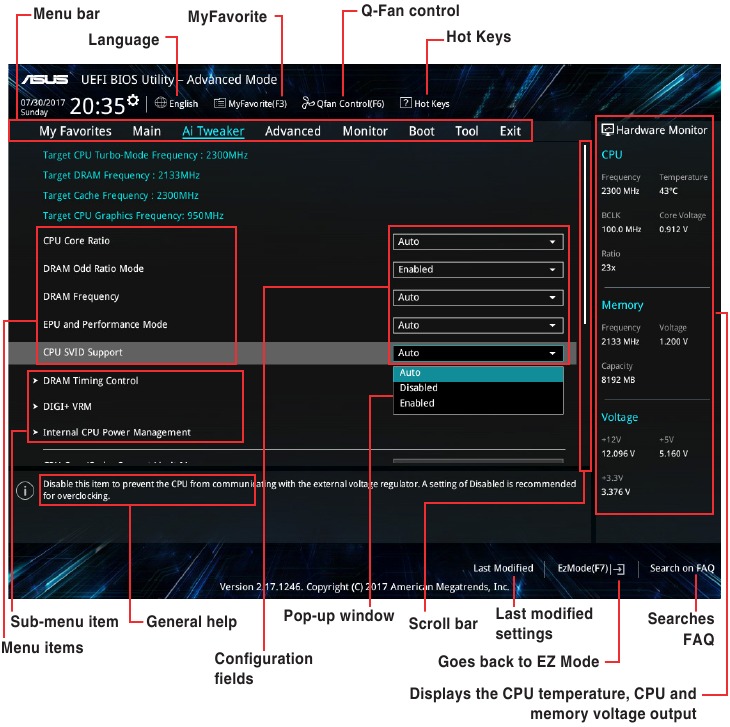BIOS information - Advanced Mode