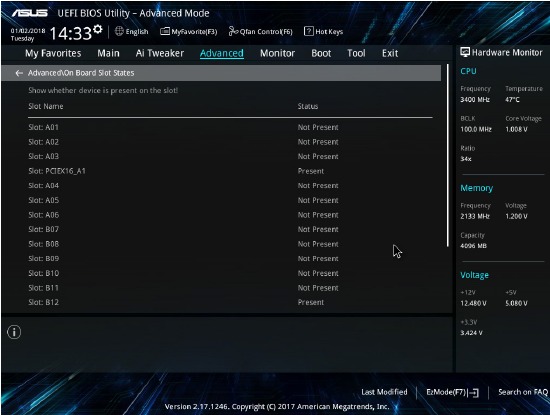 Viewing the mining card status