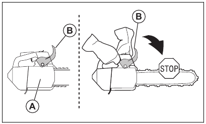 Chain brake and front hand guard - Step 1