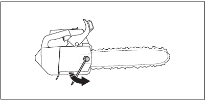 To adjust the tension of the saw chain - Step 1