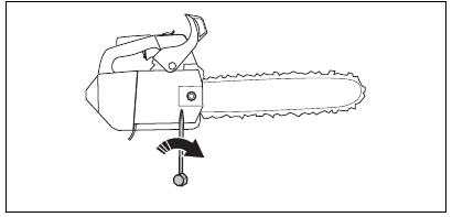 To adjust the tension of the saw chain - Step 2