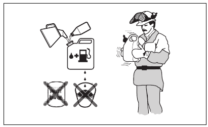 To mix gasoline and two-stroke oil