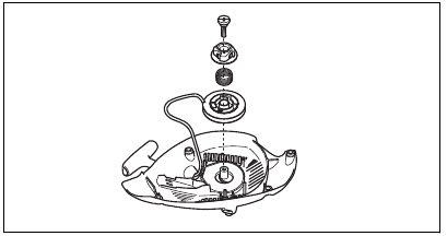To replace a broken or worn starter rope - Step 3