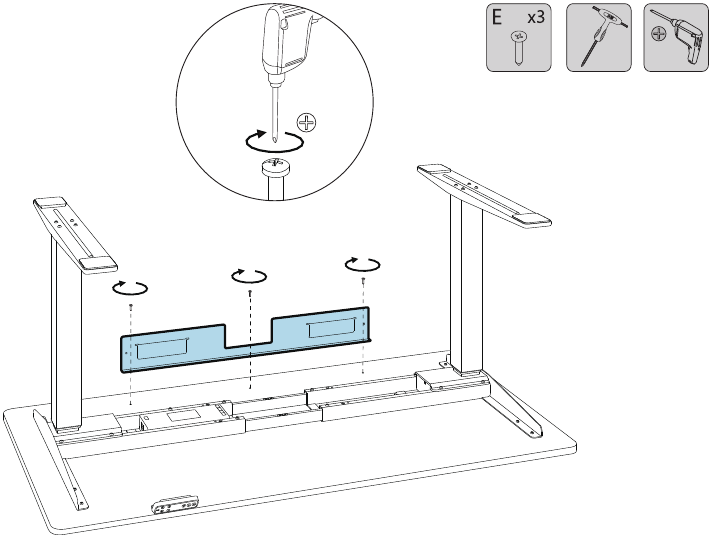 Assembly - Step 8 - Attach the cable tray