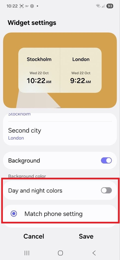 Customization options with phone settings