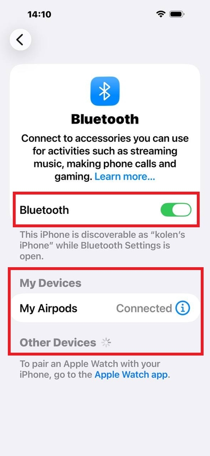 AirPods Pro 3 connected on iPhone