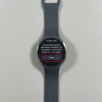Confirmation of Factory Reset Samsung Galaxy Watch 8 LTE