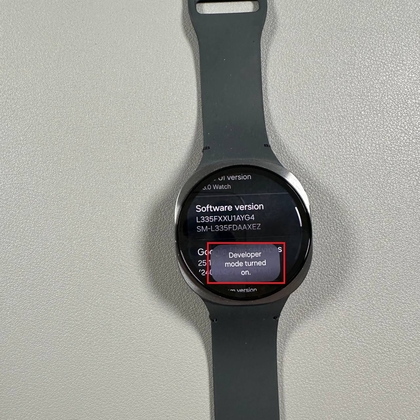 Developer Mode activated on Samsung Galaxy Watch 8 LTE