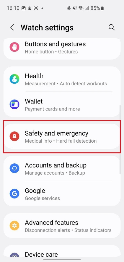 Safety and Emergency Settings