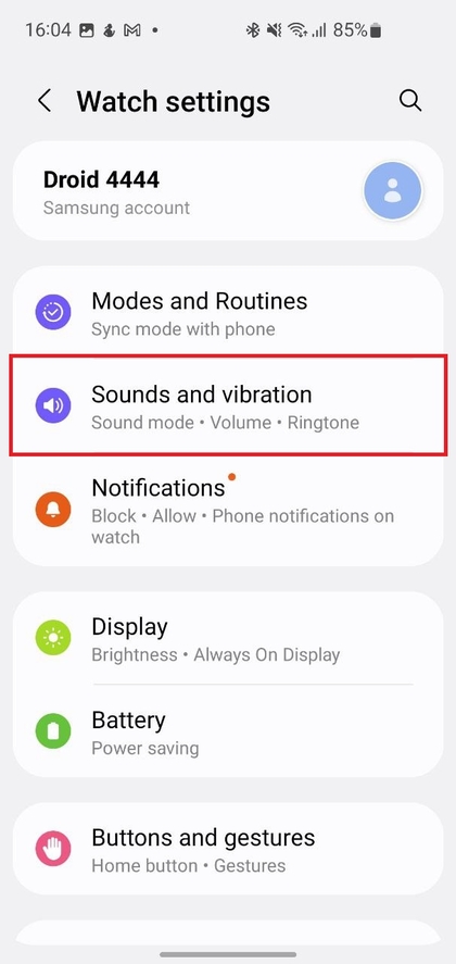 Vibration Settings in Phone App