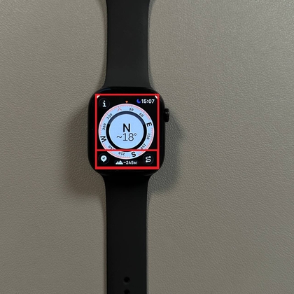 Apple Watch 11 opening the Compass app