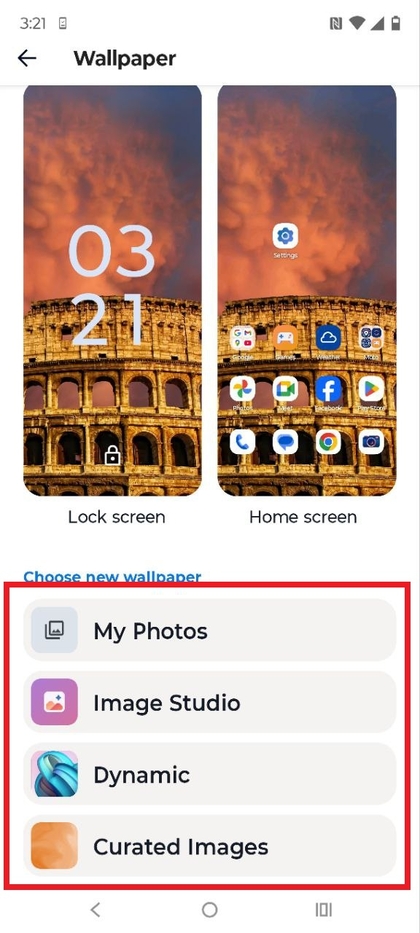 Choosing Wallpaper Options