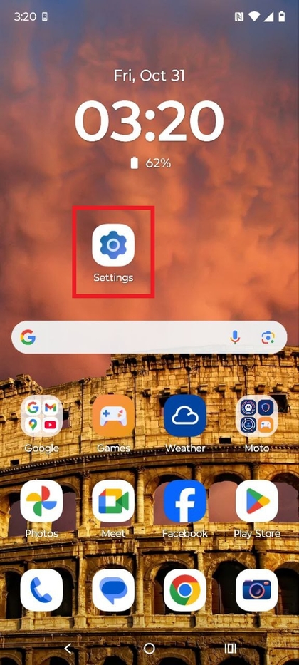 Open Settings on Motorola EDGE 60 Fusion