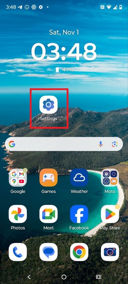 Opening settings on Motorola Edge 60 Fusion
