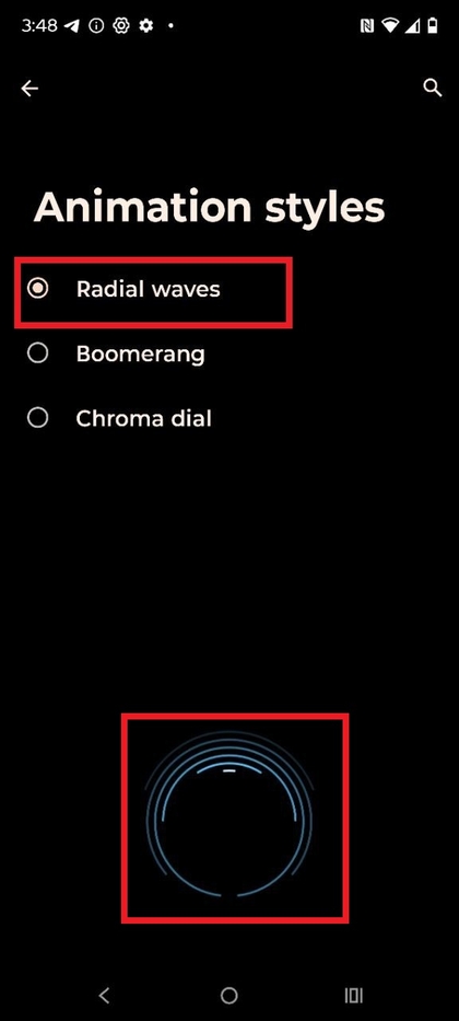 Radial waves fingerprint animation
