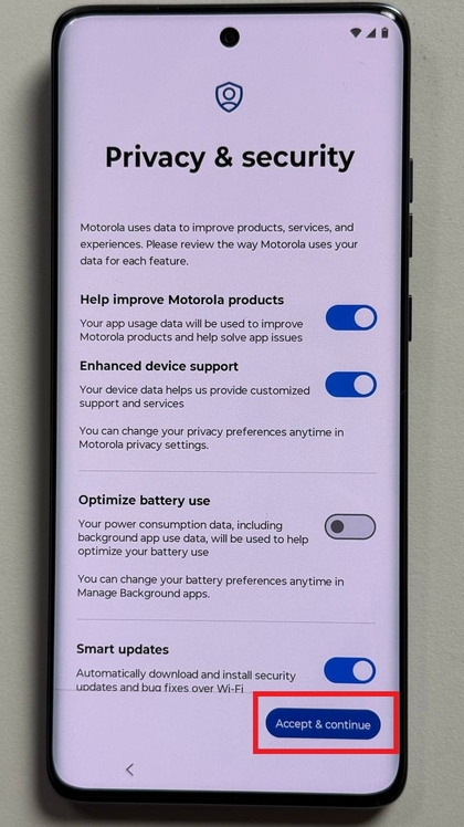 Privacy and security settings