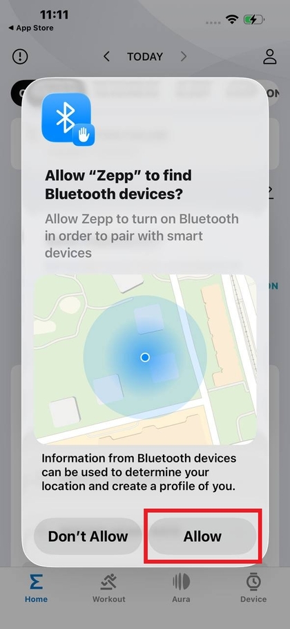 Configuring permissions in the Zepp app
