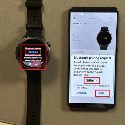 Pairing Amazfit Balance with Zepp app using QR code