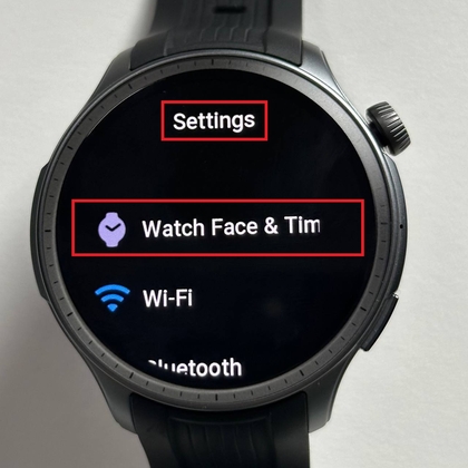 Accessing the menu on Amazfit Balance
