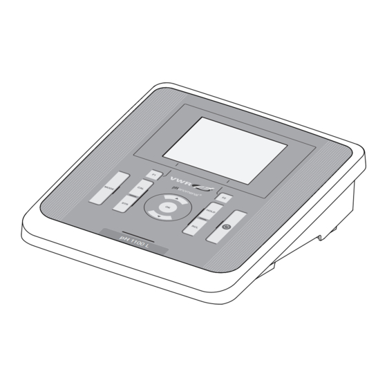 wtw Avantor VWR pH 1100 L Operating Manual