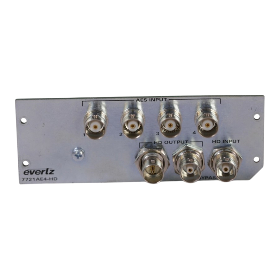 evertz 7721AE4-HD Manual