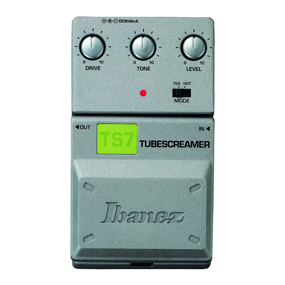 Ibanez Tone-Lok TS7 TubeScreamer Owner's Manual