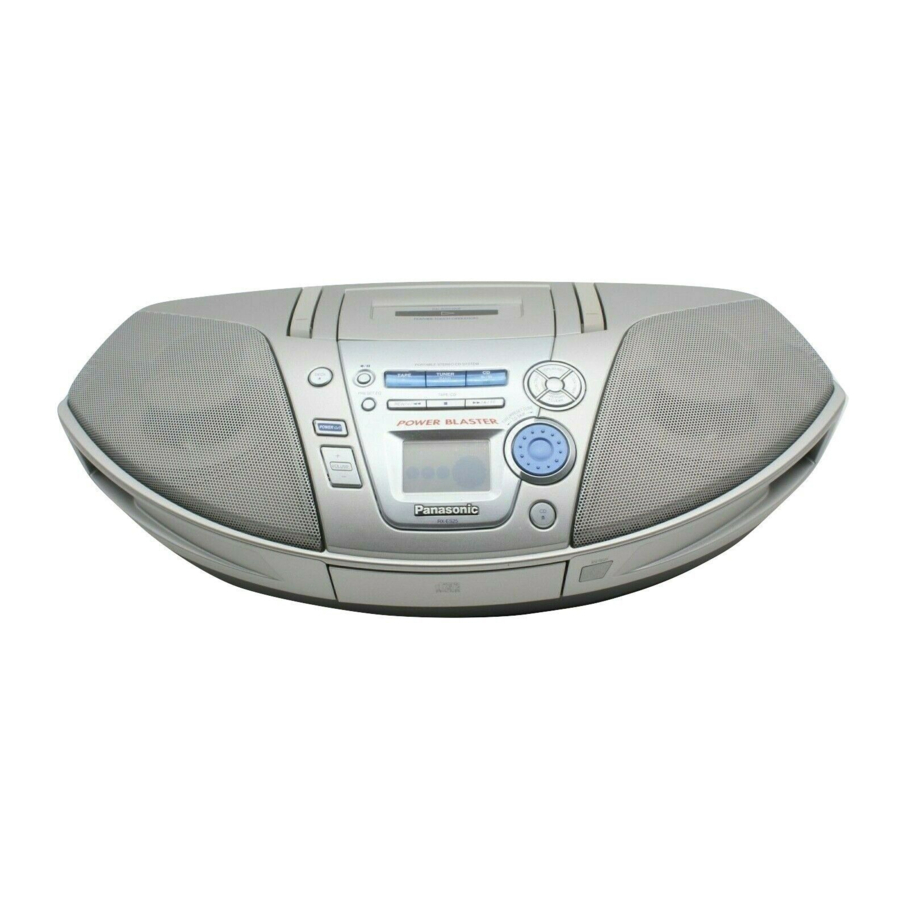 Panasonic RXES20 - RADIO CASSETTE W/CD Manuals