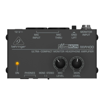 Behringer MICROMON MA400 User Manual