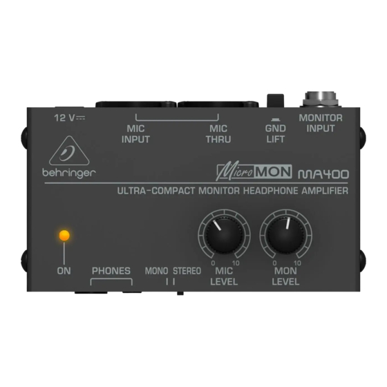 Behringer MICROMON MA400 User Manual