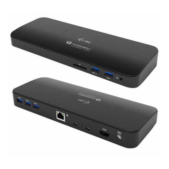 i-tec TB3HDMIDOCKPLUS User Manual