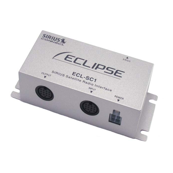 Eclipse SIRIUS CONNECT ECL-SC1 Owner's Manual