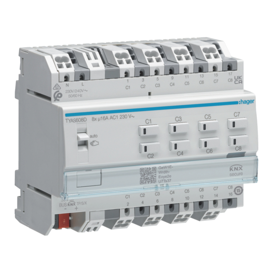 hager TYAS608D Manuals