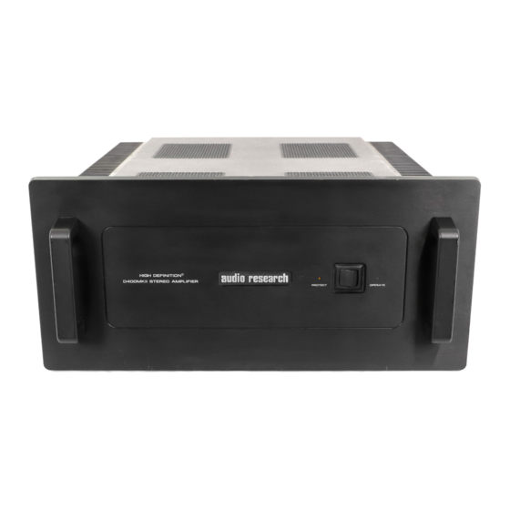 Audio Research D400MKII Owner's Manual